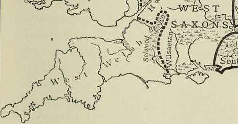 An image showing a map of the West Country (Cornwall and environs) of England